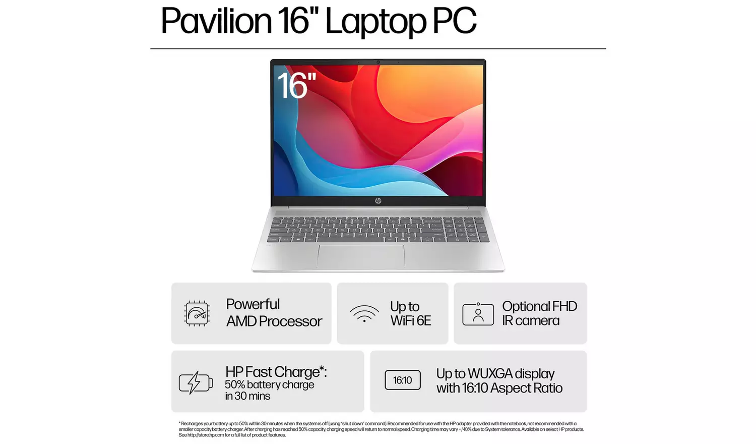 HP Pavilion 16-ag0006na 16in Ryzen 5 8GB 512GB - Image 5